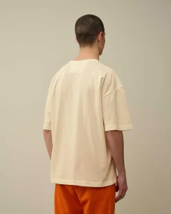 C.P. Company 20/1 Jersey Boxy Logo T-Shirt Pistachio Shell-Beige Clearance