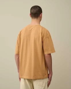 C.P. Company 20/1 Jersey Boxy Logo T-Shirt Pastry Shell-Orange Shop
