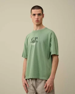 C.P. Company 20/1 Jersey Boxy Logo T-Shirt Green Bay Shop