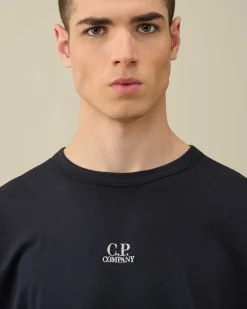 C.P. Company 20/1 Jersey Boxy Long Sleeved T-Shirt Total Eclipse-Blue Outlet