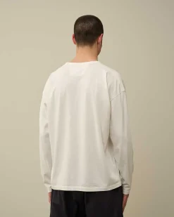 C.P. Company 20/1 Jersey Boxy Long Sleeved T-Shirt Gauze White Flash Sale