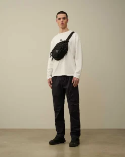 C.P. Company 20/1 Jersey Boxy Long Sleeved T-Shirt Gauze White Flash Sale