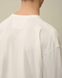 C.P. Company 20/1 Jersey Boxy Long Sleeved T-Shirt Gauze White Flash Sale