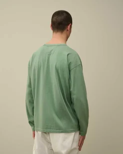 C.P. Company 20/1 Jersey Boxy Long Sleeved T-Shirt Green Bay Cheap