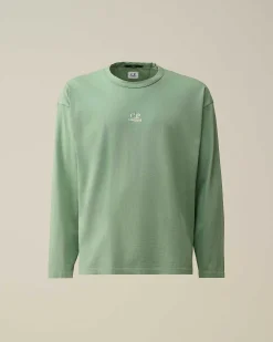 C.P. Company 20/1 Jersey Boxy Long Sleeved T-Shirt Green Bay Cheap