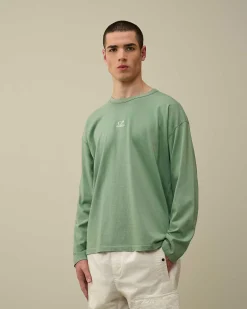 C.P. Company 20/1 Jersey Boxy Long Sleeved T-Shirt Green Bay Cheap