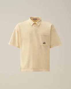 C.P. Company 20/1 Jersey Boxy Polo Shirt Pistachio Shell-Beige Store