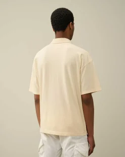 C.P. Company 20/1 Jersey Boxy Polo Shirt Pistachio Shell-Beige Store