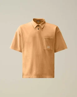 C.P. Company 20/1 Jersey Boxy Polo Shirt Pastry Shell-Orange Fashion