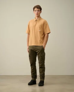 C.P. Company 20/1 Jersey Boxy Polo Shirt Pastry Shell-Orange Fashion