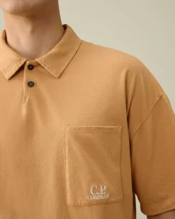 C.P. Company 20/1 Jersey Boxy Polo Shirt Pastry Shell-Orange Fashion