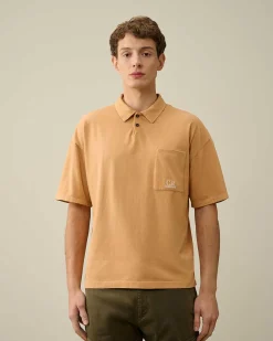 C.P. Company 20/1 Jersey Boxy Polo Shirt Pastry Shell-Orange Fashion