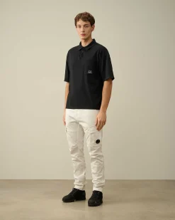 C.P. Company 20/1 Jersey Boxy Polo Shirt Black New