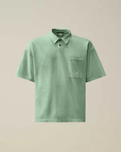 C.P. Company 20/1 Jersey Boxy Polo Shirt Green Bay Shop