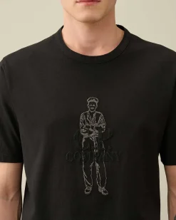 C.P. Company 1020 Jersey British Sailor T-Shirt Black Clearance