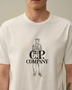 C.P. Company 1020 Jersey British Sailor T-Shirt Gauze White Best Sale