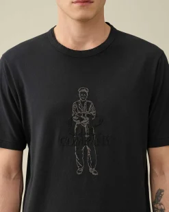 C.P. Company 1020 Jersey British Sailor T-Shirt Total Eclipse-Blue Cheap