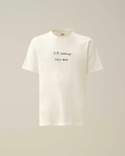 C.P. Company 24/1 Jersey Facili-Tees Graphic T-Shirt Gauze White Sale