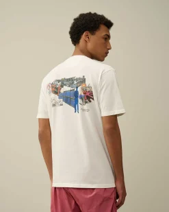 C.P. Company 24/1 Jersey Facili-Tees Graphic T-Shirt Gauze White Sale