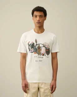 C.P. Company 24/1 Jersey Facili-Tees T-Shirt Gauze White Outlet