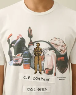 C.P. Company 24/1 Jersey Facili-Tees T-Shirt Gauze White Outlet