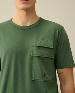 C.P. Company 20/1 Jersey Flap Pocket T-Shirt Duck Green Best Sale