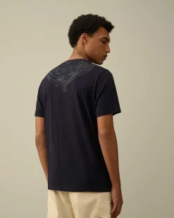 C.P. Company 30/1 Jersey Goggle T-Shirt Total Eclipse-Blue Shop