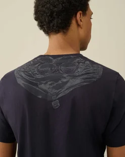 C.P. Company 30/1 Jersey Goggle T-Shirt Total Eclipse-Blue Shop