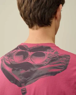C.P. Company 30/1 Jersey Goggle T-Shirt Red Bud Cheap