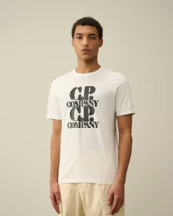C.P. Company 30/1 Jersey Graphic T-Shirt Gauze White Cheap