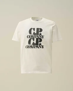 C.P. Company 30/1 Jersey Graphic T-Shirt Gauze White Cheap