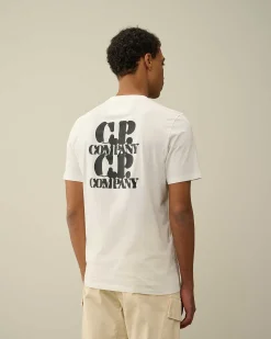 C.P. Company 30/1 Jersey Graphic T-Shirt Gauze White Cheap
