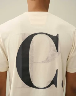 C.P. Company 30/1 Jersey Graphic T-Shirt Pistachio Shell-Beige Online