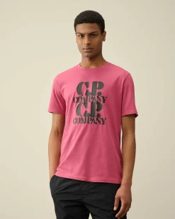 C.P. Company 30/1 Jersey Graphic T-Shirt Red Bud Outlet
