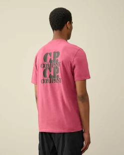 C.P. Company 30/1 Jersey Graphic T-Shirt Red Bud Outlet