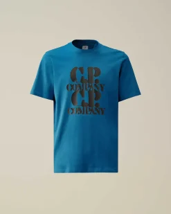 C.P. Company 30/1 Jersey Graphic T-Shirt Ink Blue Shop