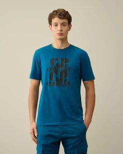 C.P. Company 30/1 Jersey Graphic T-Shirt Ink Blue Shop