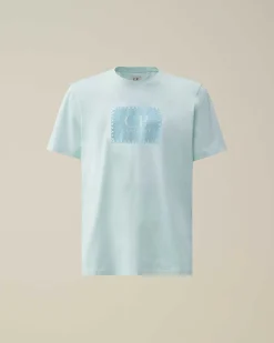 C.P. Company 30/1 Jersey Label Style Logo T-Shirt Starlight Blue Clearance