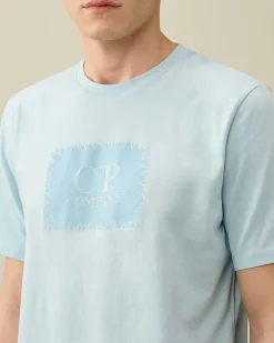 C.P. Company 30/1 Jersey Label Style Logo T-Shirt Starlight Blue Clearance
