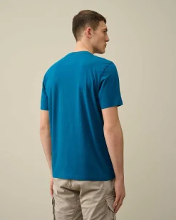 C.P. Company 30/1 Jersey Label Style Logo T-Shirt Ink Blue Cheap