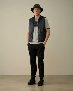 C.P. Company 30/1 Jersey Label Style Logo T-Shirt Grey Melange Store
