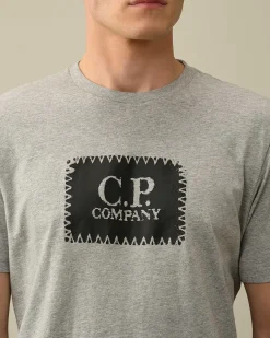 C.P. Company 30/1 Jersey Label Style Logo T-Shirt Grey Melange Store