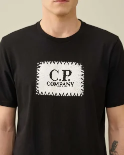 C.P. Company 30/1 Jersey Label Style Logo T-Shirt Black Fashion