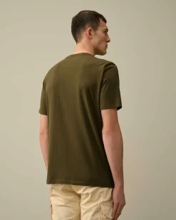 C.P. Company 30/1 Jersey Label Style Logo T-Shirt Ivy Green Fashion