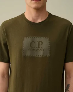 C.P. Company 30/1 Jersey Label Style Logo T-Shirt Ivy Green Fashion