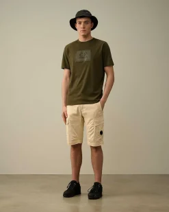 C.P. Company 30/1 Jersey Label Style Logo T-Shirt Ivy Green Fashion