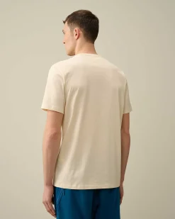 C.P. Company 30/1 Jersey Label Style Logo T-Shirt Pistachio Shell-Beige Shop