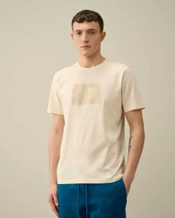 C.P. Company 30/1 Jersey Label Style Logo T-Shirt Pistachio Shell-Beige Shop