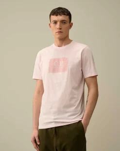 C.P. Company 30/1 Jersey Label Style Logo T-Shirt Heavenly Pink Best