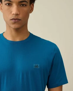 C.P. Company 30/1 Jersey Logo T-Shirt Ink Blue Best